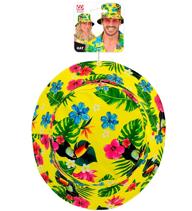 Neon Tropicana Anglerhut in leuchtendem Neon-Design auf neutralem Hintergrund