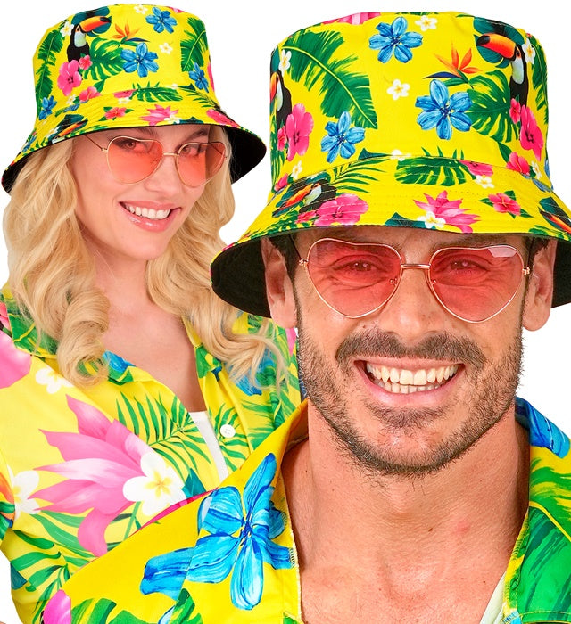 Neon Tropicana Anglerhut in leuchtendem Neon-Design auf neutralem Hintergrund