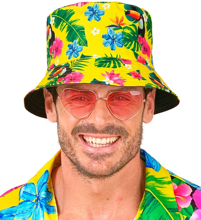 Neon Tropicana Anglerhut in leuchtendem Neon-Design auf neutralem Hintergrund