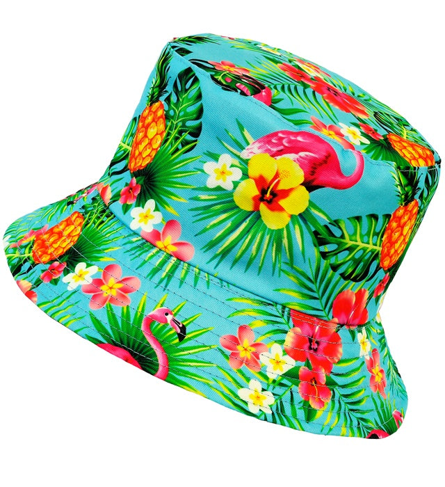 Neon Flamingo Anglerhut in leuchtendem Pink mit Flamingo-Motiv