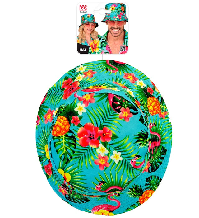 Neon Flamingo Anglerhut in leuchtendem Pink mit Flamingo-Motiv