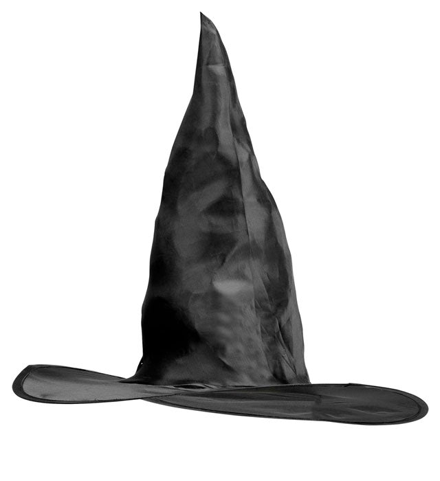 Schwarzer spitzer Hexenhut für Halloween und Fasnacht