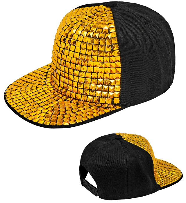 Goldene Bling Bling Hip Hop Basecap für Fasnacht und Karneval