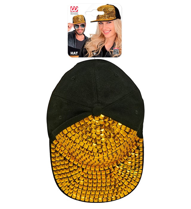 Goldene Bling Bling Hip Hop Basecap für Fasnacht und Karneval