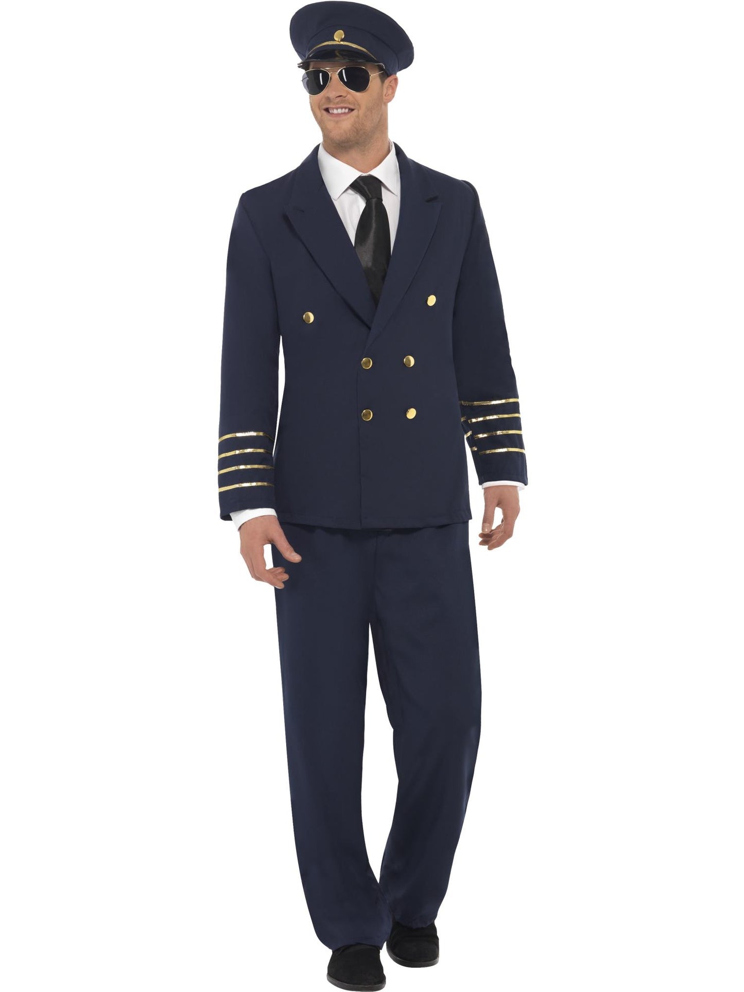 Smiffys Pilot Costume, Navy Blue CS für Herren