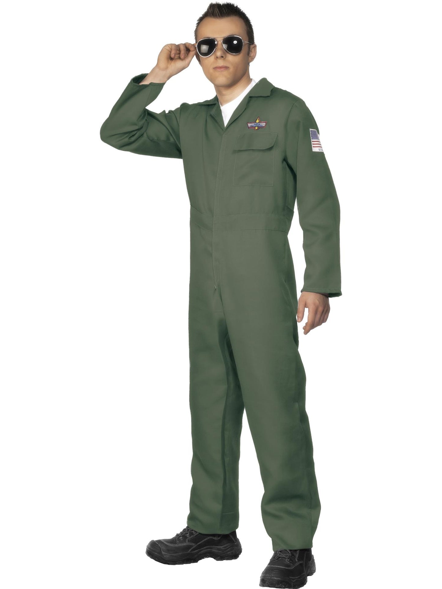 Smiffys TROOPS Aviator Costume, Green CS für Herren