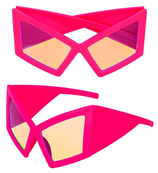 Neon pinke Riesenbrille als auffälliges Fasnachts-Accessoire