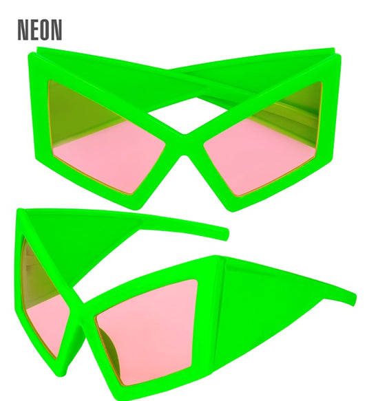 Neon grüne Riesenbrille als auffälliges Fasnacht-Accessoire