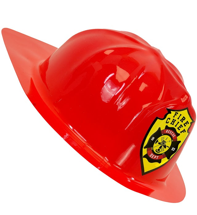 Feuerwehrhelm aus rotem PVC für Fasnacht und Karneval