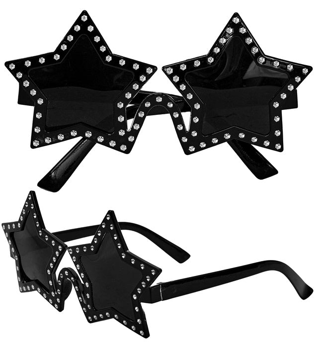 Brille mit funkelnden Strass-Sternen als Fasnacht-Accessoire