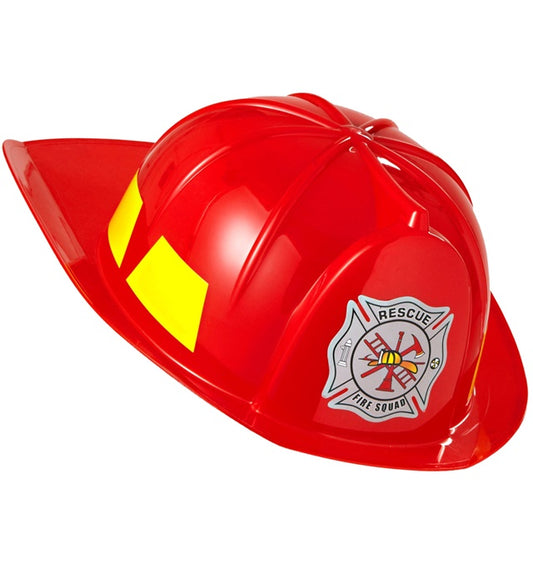 Feuerwehrhut aus rotem Hartplastik für Fasnacht und Karneval