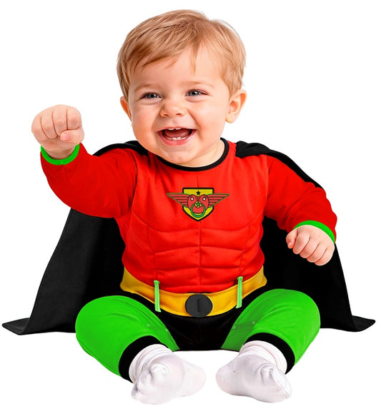 SUPER BABY Kinderkostüm Overall mit Umhang für Fasnacht und Karneval