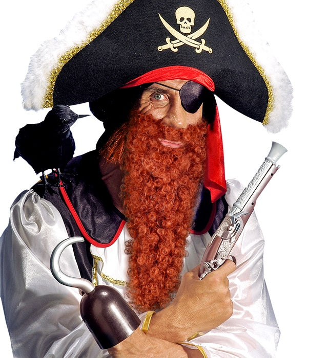 Roter Maxibart mit Schnurrbart als Fasnacht Kostümzubehör
