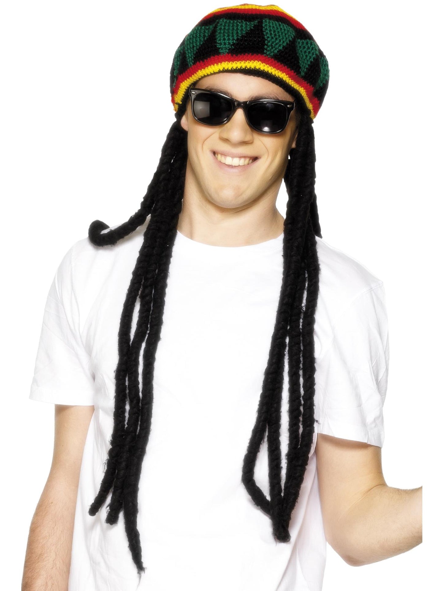 Smiffys HAWAIIAN Rasta Beret, Black & Yellow für Unisex