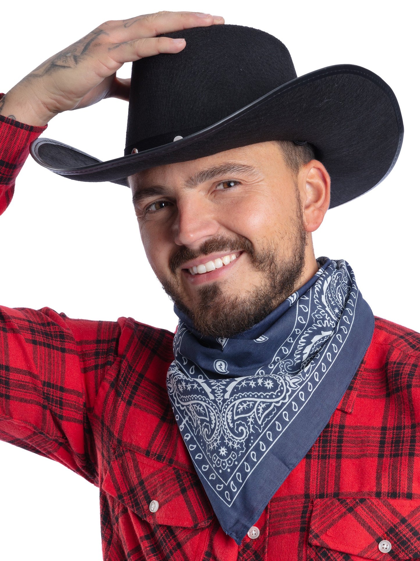 Smiffys Cowboy Bandana, Blue AC für Unisex