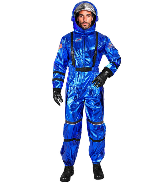 Blauer Astronaut Commander Kostüm mit Helm