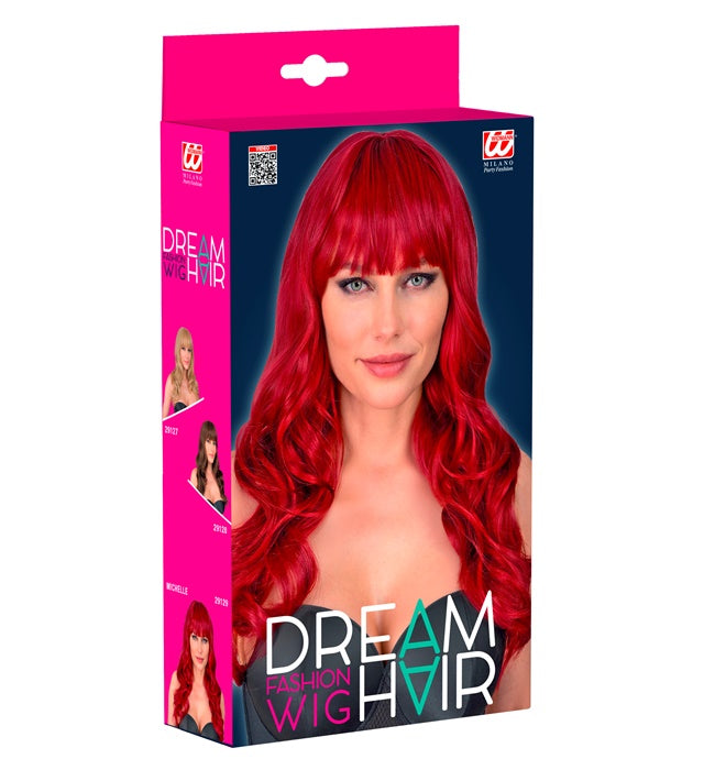 Rote Perücke Michelle in Dream Hair Qualität in farbiger Verpackung