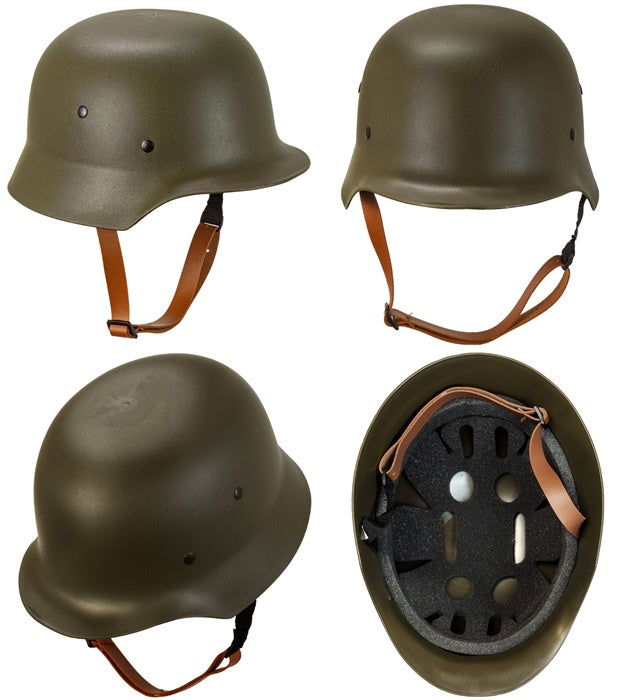 Militärhelm grün aus Hartplastik für Erwachsene