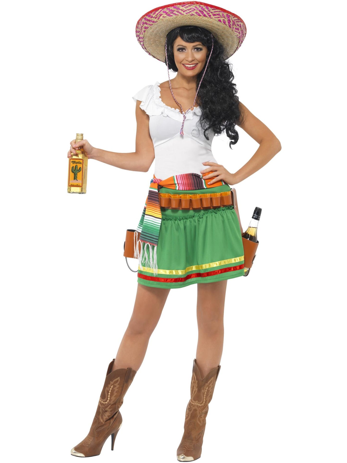 Smiffys WESTERN Tequila Shooter Mädchenkostüm, Green CS für Damen