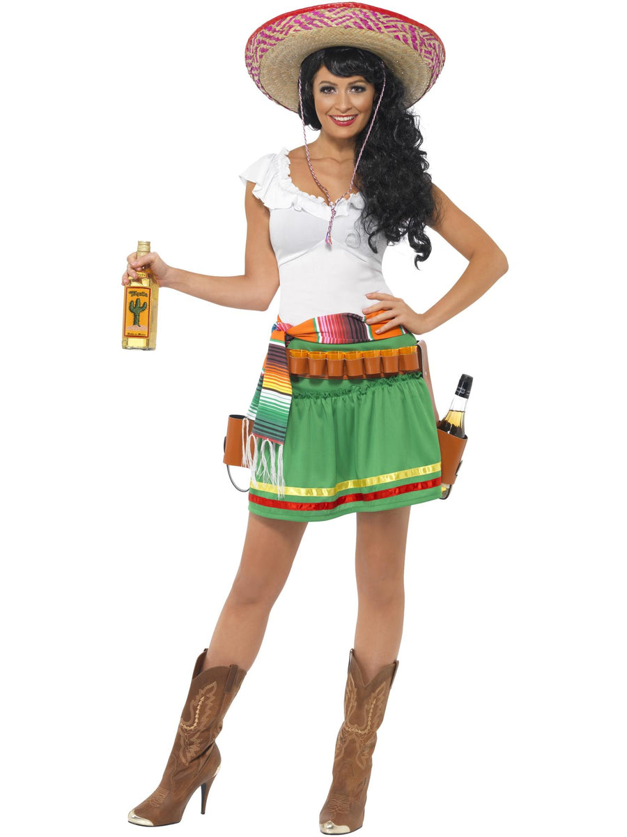 Smiffys WESTERN Tequila Shooter Mädchenkostüm, Green CS für Damen