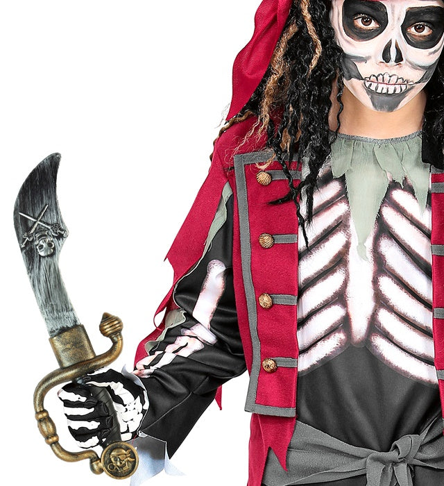 Piratenmesser 35 cm aus Kunststoff als Fasnachts- und Karnevalszubehör