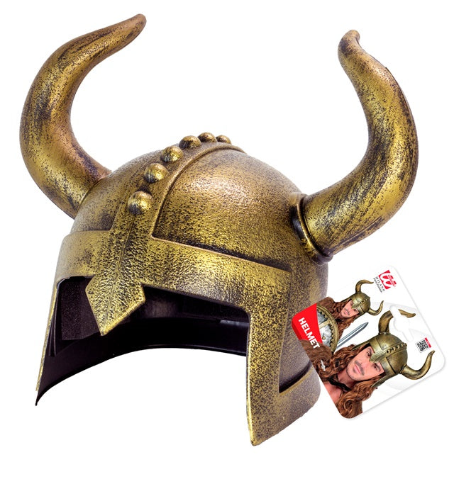 Wikingerhelm aus Hartplastik mit Hörnern in Erwachsenengröße