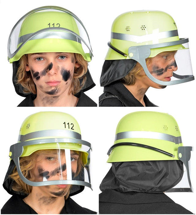 Kinder Feuerwehrhelm aus rotem Hartplastik für Fasnacht und Karneval