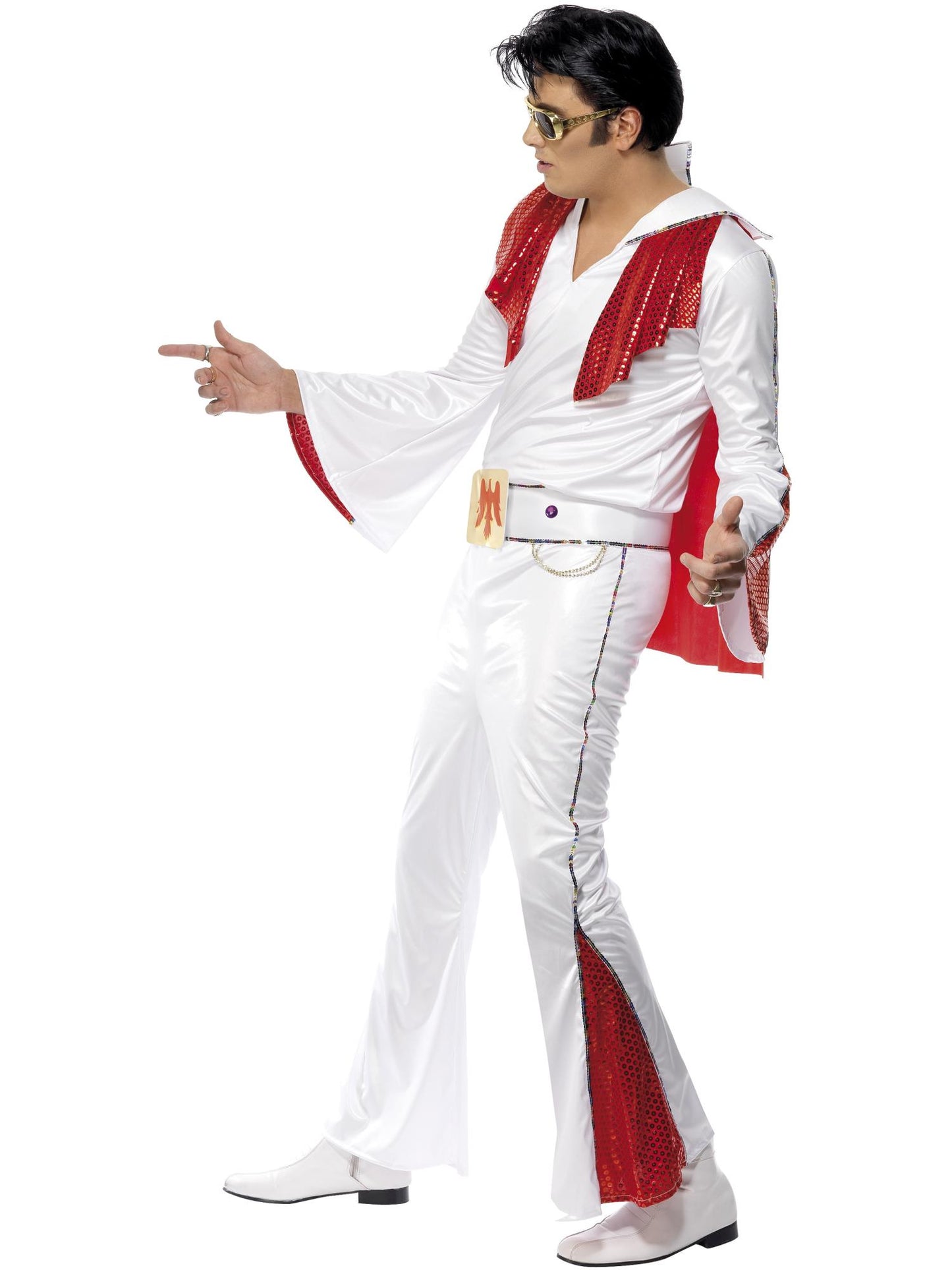 Smiffys ELVISPRES Elvis Costume, White & Red CS für Herren