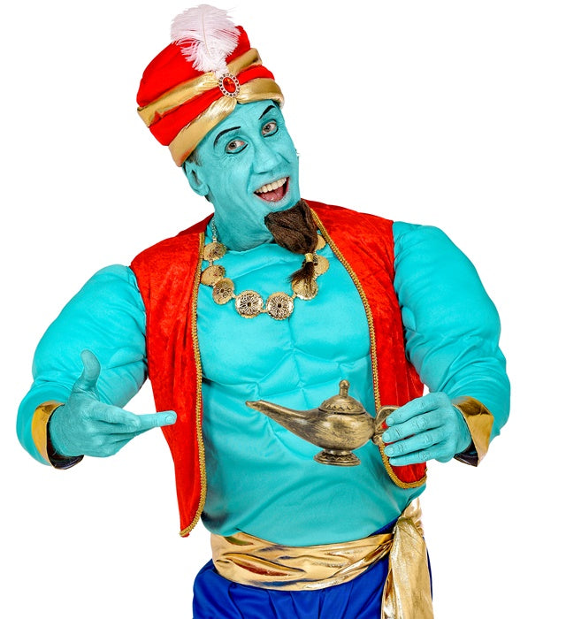 Genie Lampe 23 cm als Fasnacht Deko auf weissem Hintergrund
