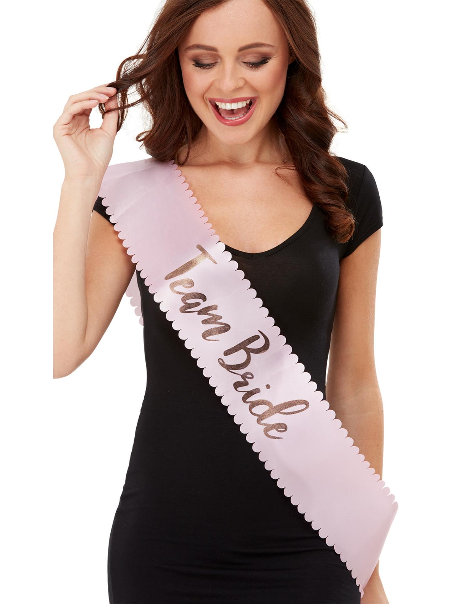 Smiffys HEN/STAG Team Bride Sash, Pink & Gold AC für Damen