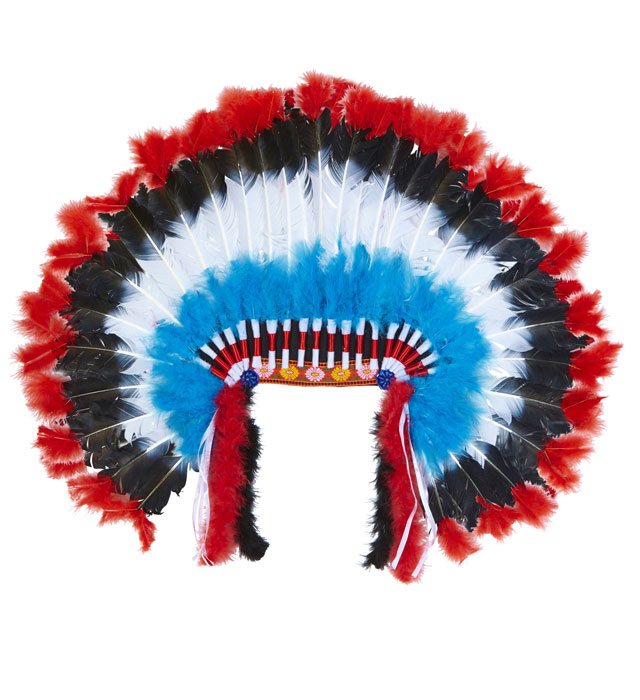 Deluxe Indianerhaarschmuck mit weichen Marabou-Federn für Fasnacht und Karneval