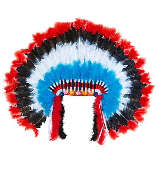 Deluxe Indianerhaarschmuck mit weichen Marabou-Federn für Fasnacht und Karneval