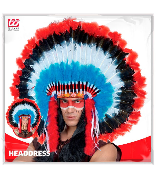 Deluxe Indianerhaarschmuck mit weichen Marabou-Federn für Fasnacht und Karneval