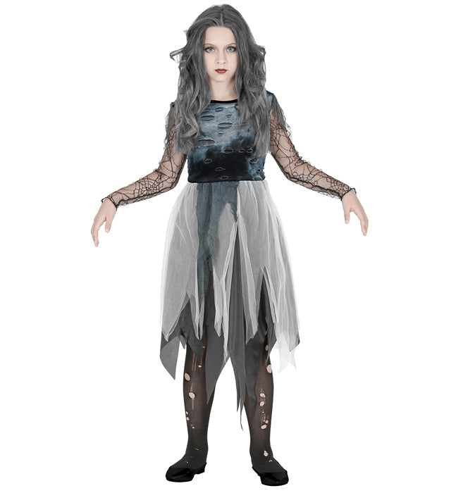 Ghostly Spirit Kleid in dunklem, fließendem Design für Fasnacht und Halloween