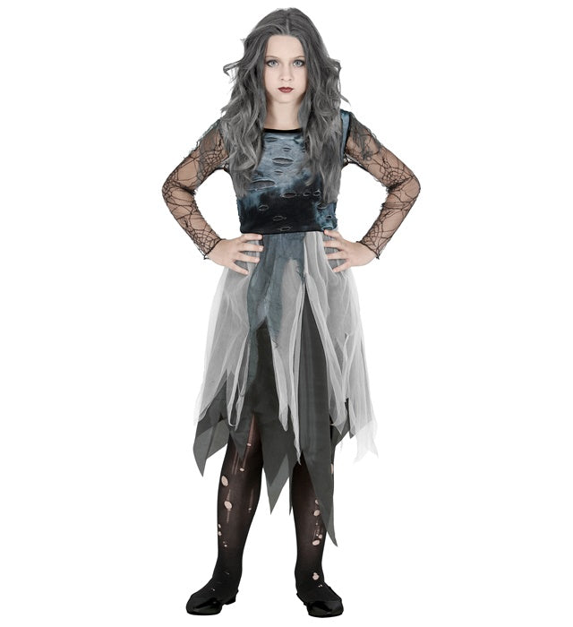 Ghostly Spirit Kleid in dunklem, fließendem Design für Fasnacht und Halloween