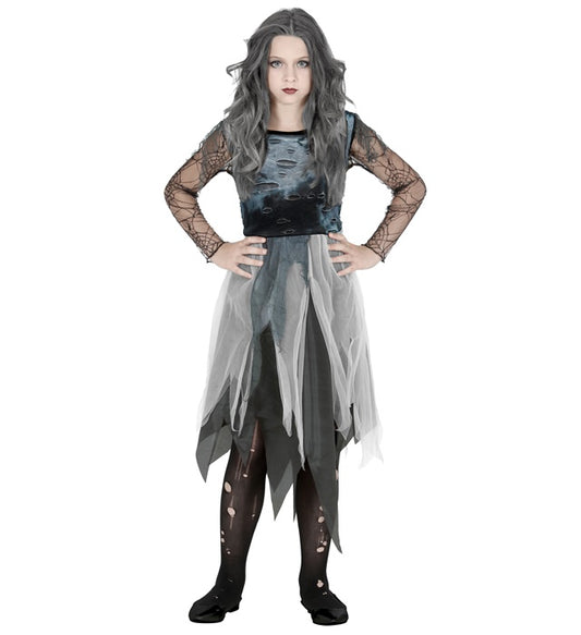 Ghostly Spirit Kleid in dunklem, fließendem Design für Fasnacht und Halloween