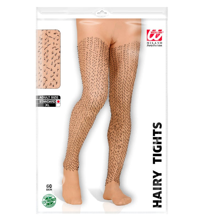 Haarige Strumpfhose 60 DEN in Männergröße für ausgefallene Kostüme