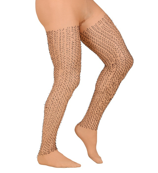 Haarige Strumpfhose 60 DEN in Männergröße für ausgefallene Kostüme