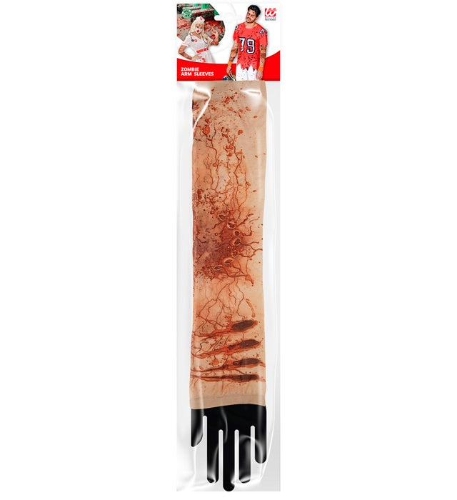Realistische Tattooärmel mit verwundeter Haut für Halloween-Kostüm