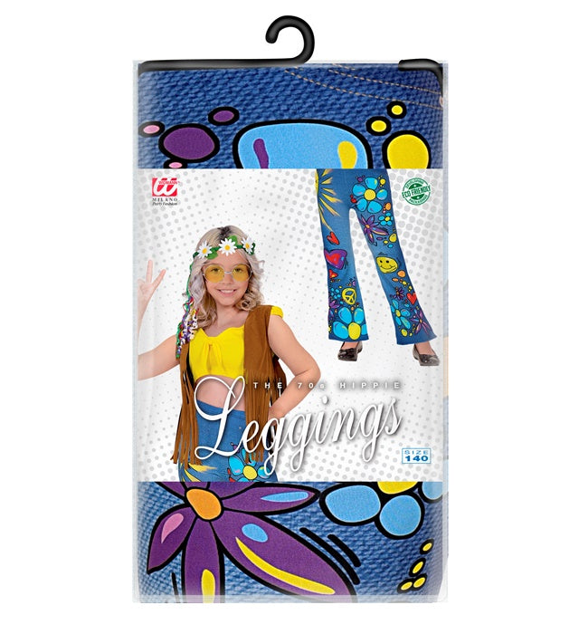 70er Jahre Leggings im Hippie Jeans Look für Fasnacht Kostüm