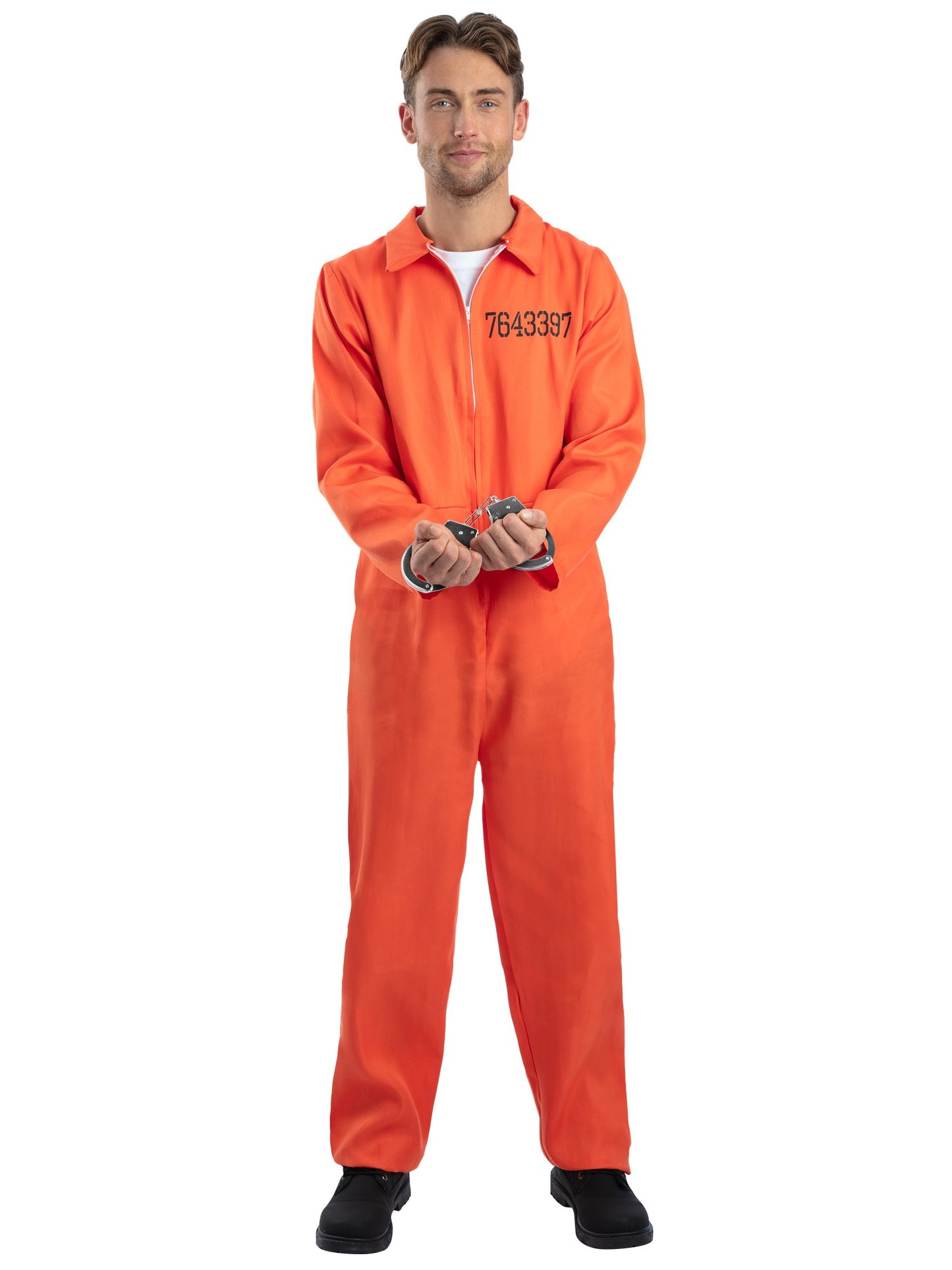 Smiffys CONVICT Escaped Prisoner Costume, Orange CS für Unisex