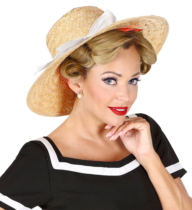 Mayfair Lady Strohhut mit eleganter Schleife in verschiedenen Farben