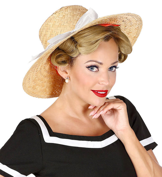 Mayfair Lady Strohhut mit eleganter Schleife in verschiedenen Farben