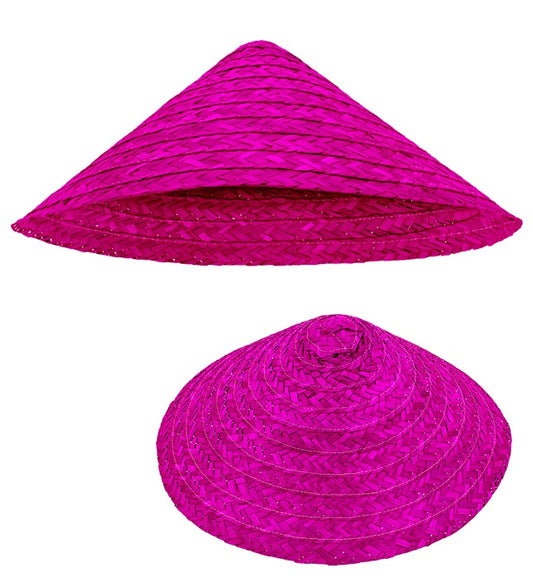 Pinkfarbener Strohhut als Fasnachts-Accessoire