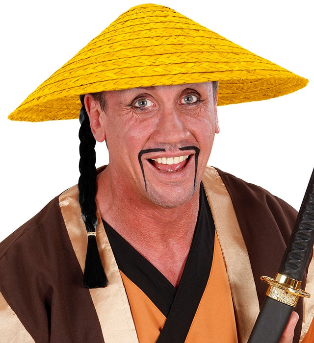 Gelber Strohhut aus Stroh für Fasnacht und Karneval