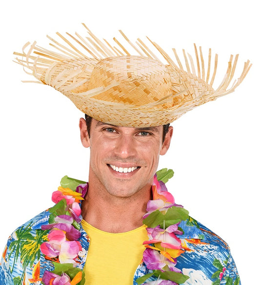 Natürlicher Strohhut IPANEMA in Naturfarbe für Fasnacht und Karneval