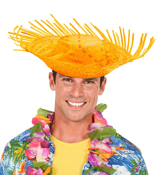 Gelber Strohhut für Fasnacht und Karneval