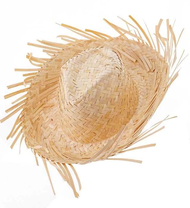 Gringo Strohhut in Naturfarbe auf weißem Hintergrund