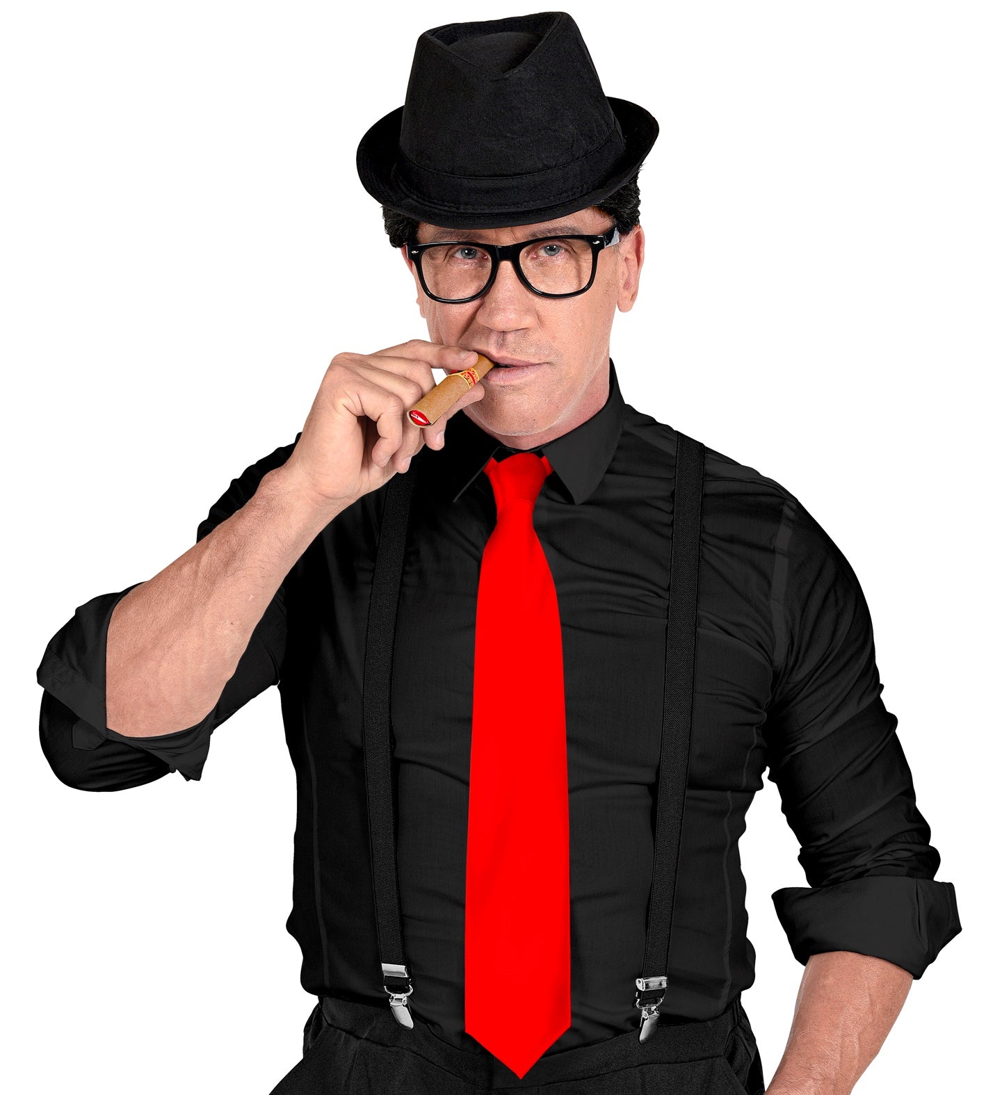 Schmale rote Satin-Krawatte aus glattem, knitterarmem Material von Widmann, 6 cm breit