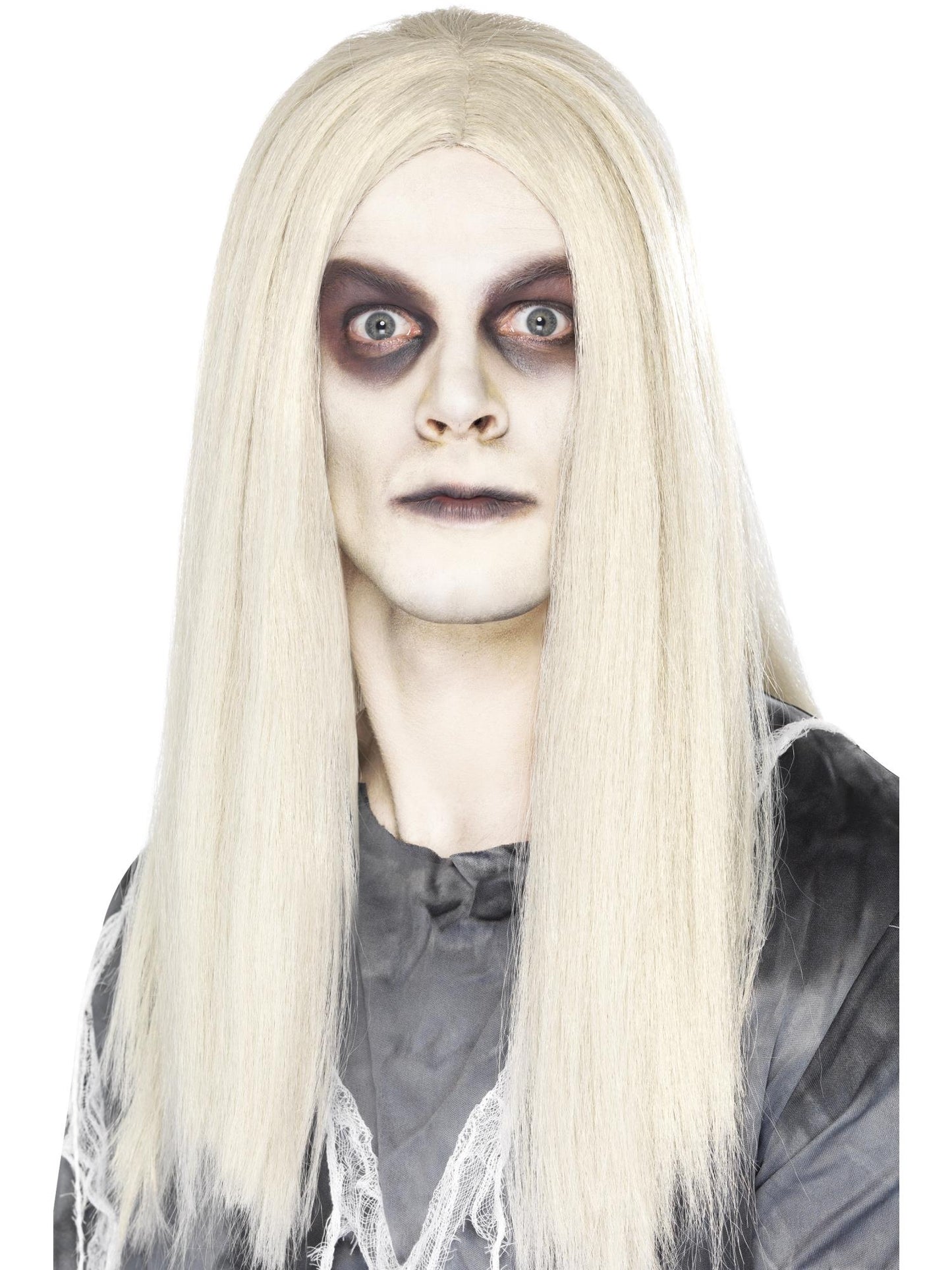 Smiffys HALLACESSO Ghostly Spirit Wig, Grey für Herren